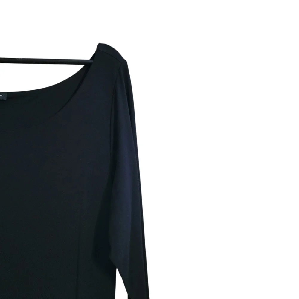 Universal Standard Black Long Sleeve Side Ruched Maxi Dress